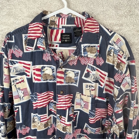 Vintage COTTON TRADERS SPORT Men's USA PATRIOTIC shirt XXL - Picture 7 of 15
